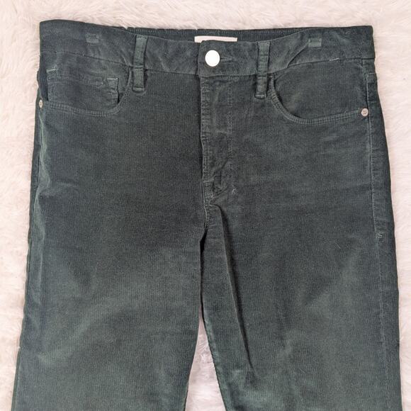 Frame Le Mini Boot Corduroy Jeans Pants Hunter Green Size 30 - Picture 8 of 13